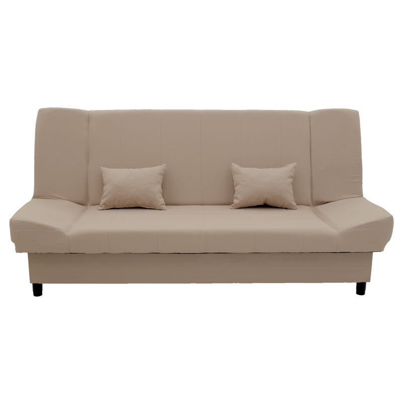 Sofa - bed Tiko pakoworld with storage space fabric in beige color 200x85x90cm