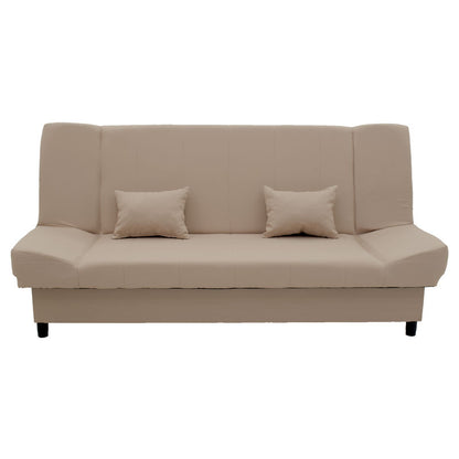 Sofa - bed Tiko pakoworld with storage space fabric in beige color 200x85x90cm