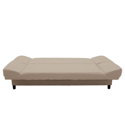 Sofa - bed Tiko pakoworld with storage space fabric in beige color 200x85x90cm