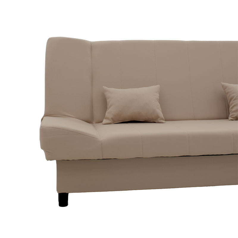 Sofa - bed Tiko pakoworld with storage space fabric in beige color 200x85x90cm