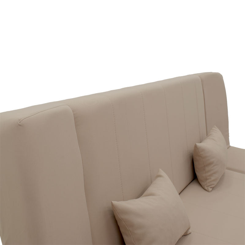 Sofa - bed Tiko pakoworld with storage space fabric in beige color 200x85x90cm