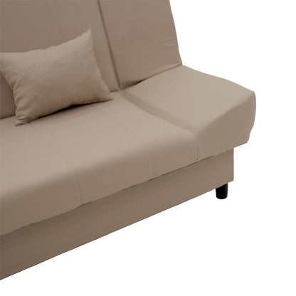 Sofa - bed Tiko pakoworld with storage space fabric in beige color 200x85x90cm