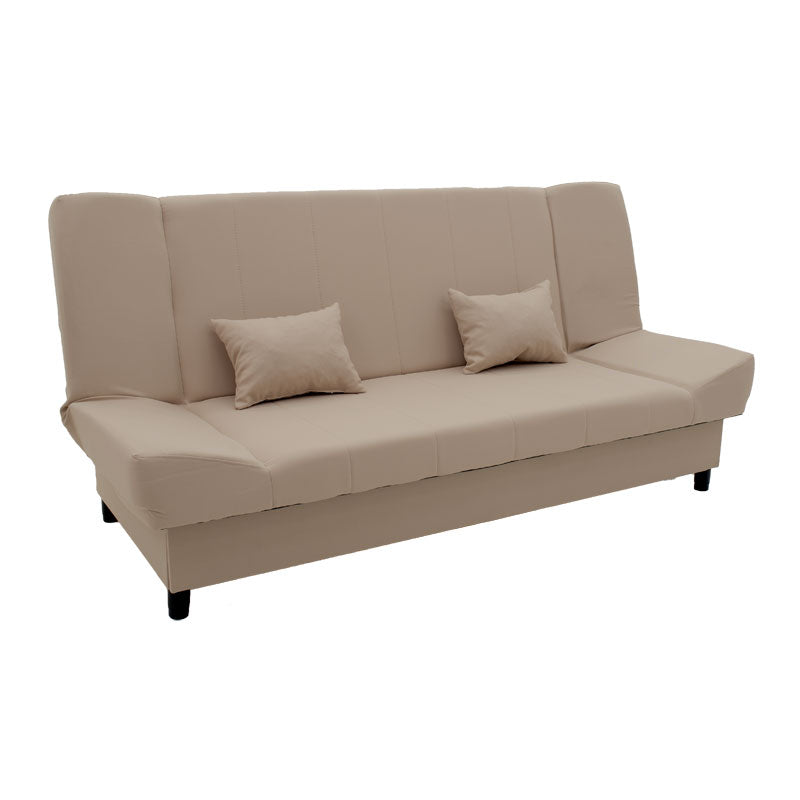 Sofa - bed Tiko pakoworld with storage space fabric in beige color 200x85x90cm