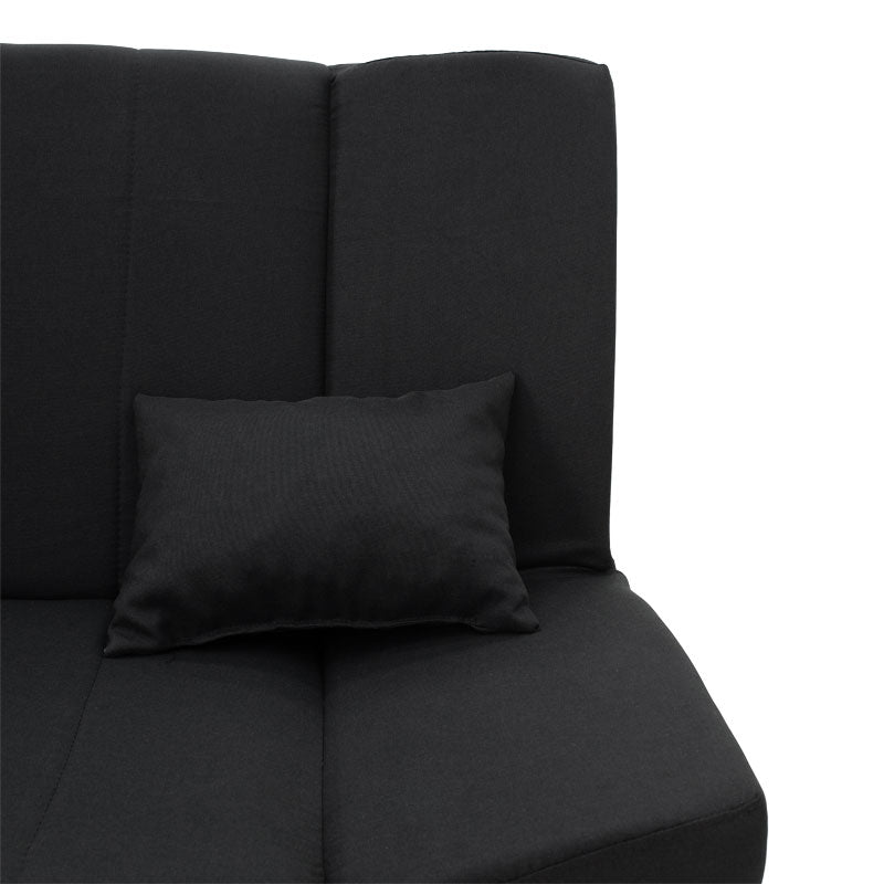 Sofa - bed Tiko pakoworld with storage space fabric in black color 200x85x90cm