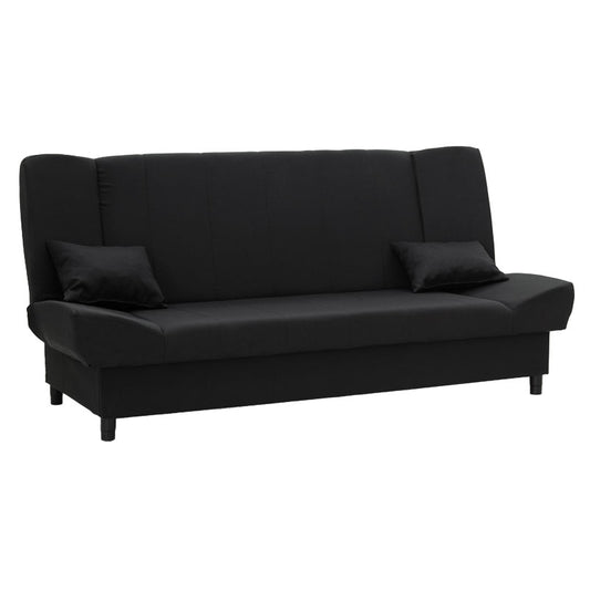 Sofa - bed Tiko pakoworld with storage space fabric in black color 200x85x90cm