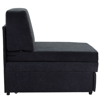 Armchair-bed Lyric pakoworld with storage space fabric anthracite antique color 86x101x87cm