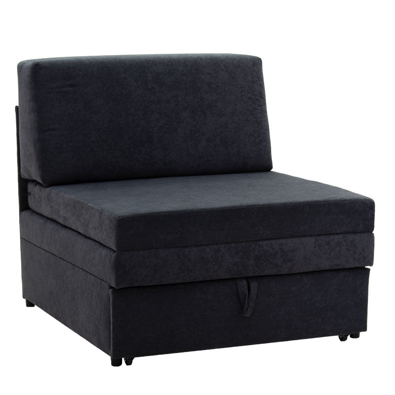 Armchair-bed Lyric pakoworld with storage space fabric anthracite antique color 86x101x87cm