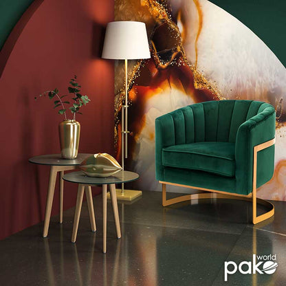 Armchair Casanova pakoworld velvet in green color 80x74x74cm