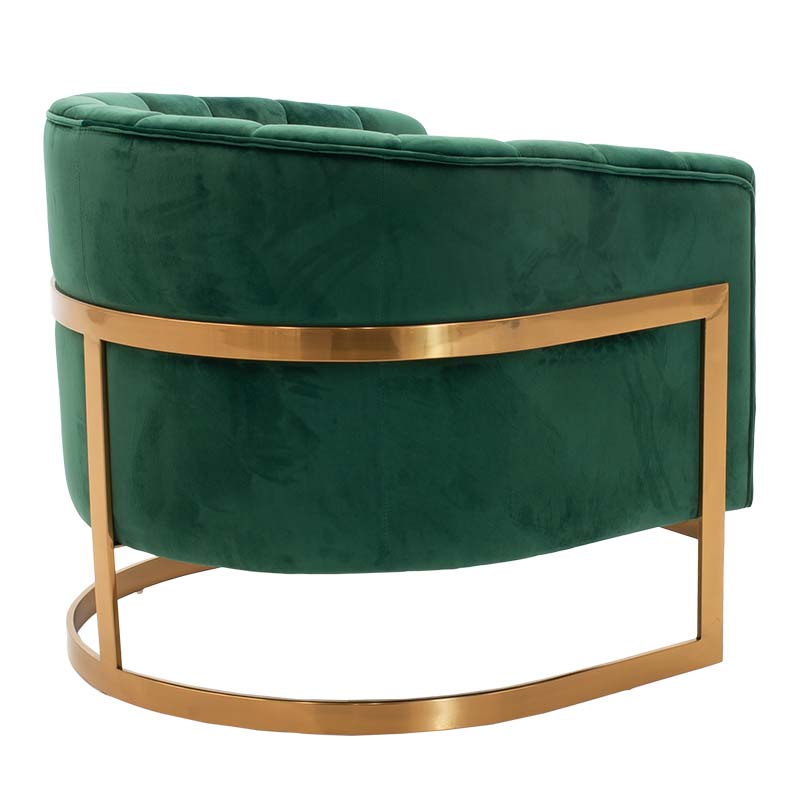 Armchair Casanova pakoworld velvet in green color 80x74x74cm