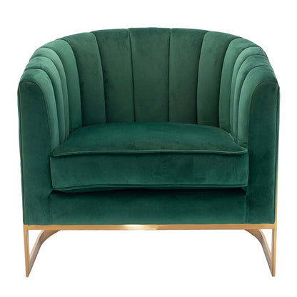 Armchair Casanova pakoworld velvet in green color 80x74x74cm