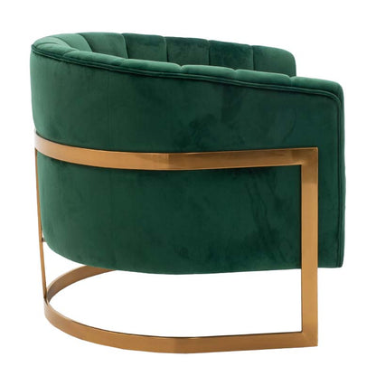 Armchair Casanova pakoworld velvet in green color 80x74x74cm