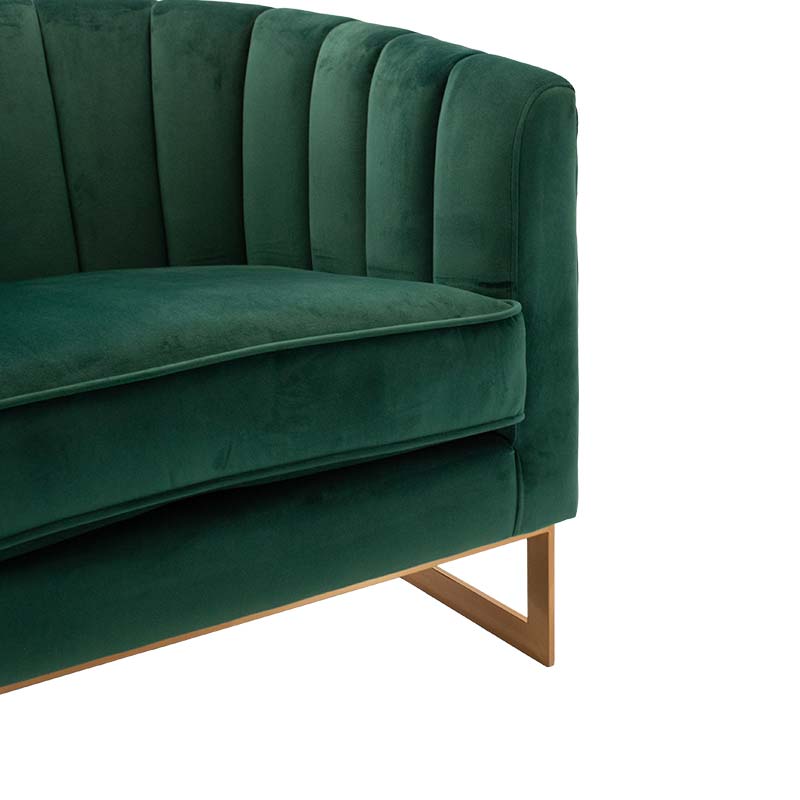 Armchair Casanova pakoworld velvet in green color 80x74x74cm