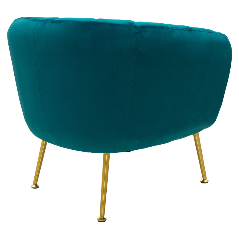 Armchair Poison pakoworld velvet blue-golden 78x71x69cm