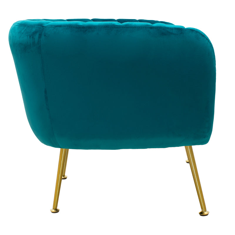 Armchair Poison pakoworld velvet blue-golden 78x71x69cm