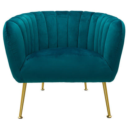 Armchair Poison pakoworld velvet blue-golden 78x71x69cm