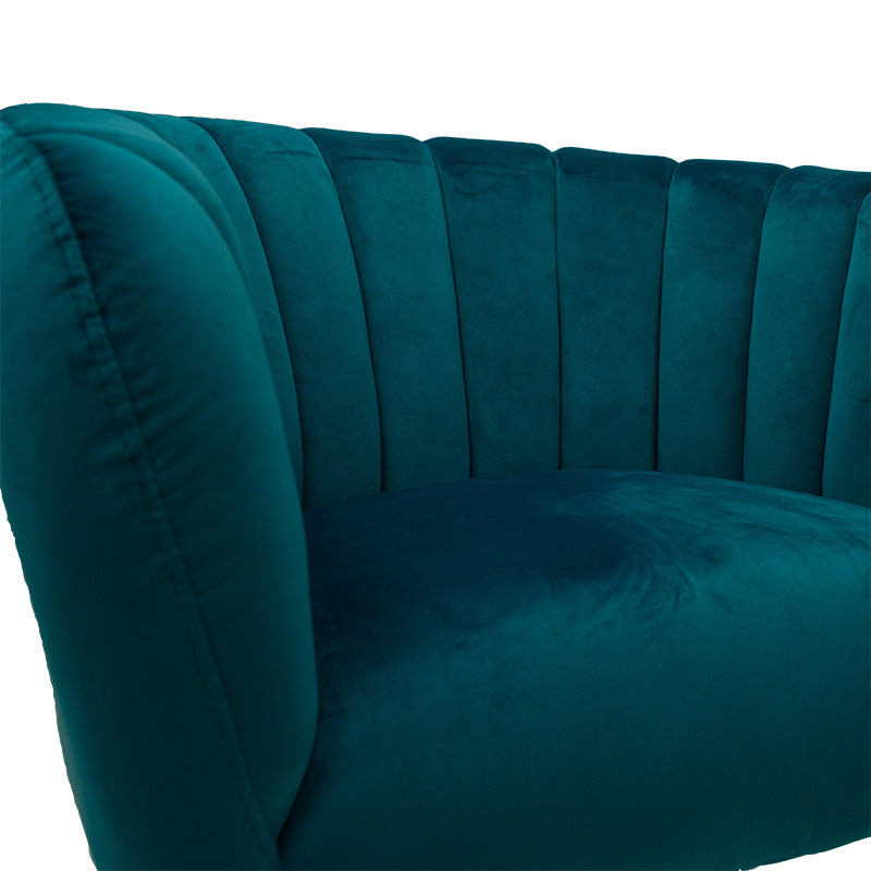 Armchair Poison pakoworld velvet blue-golden 78x71x69cm