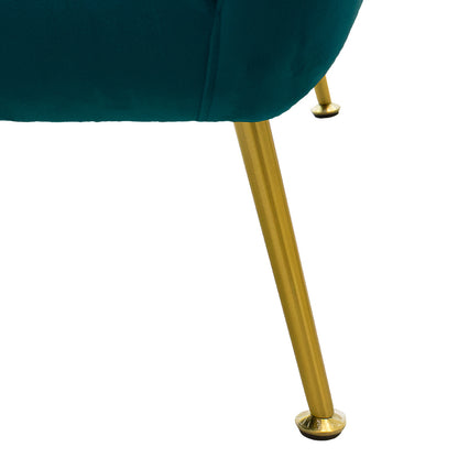 Armchair Poison pakoworld velvet blue-golden 78x71x69cm