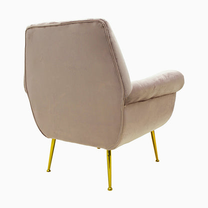 Armchair Macel pakoworld velvet rotten apple-golden 79x71x89cm