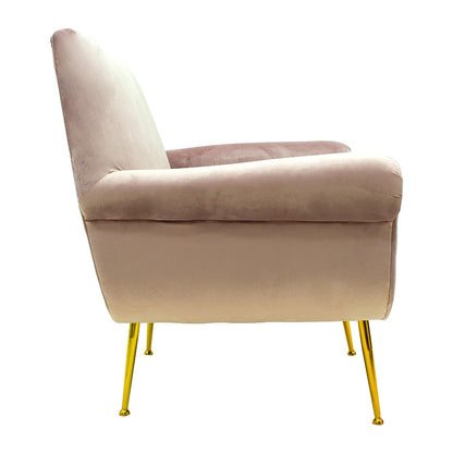 Armchair Macel pakoworld velvet rotten apple-golden 79x71x89cm
