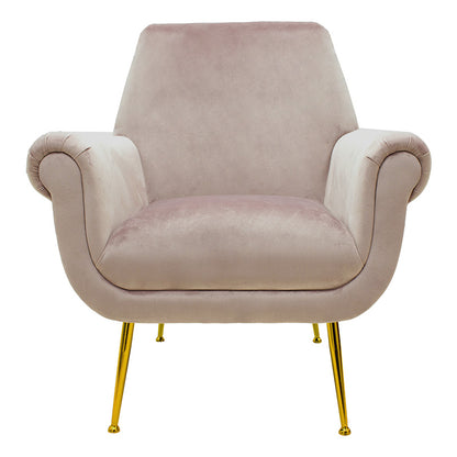 Armchair Macel pakoworld velvet rotten apple-golden 79x71x89cm