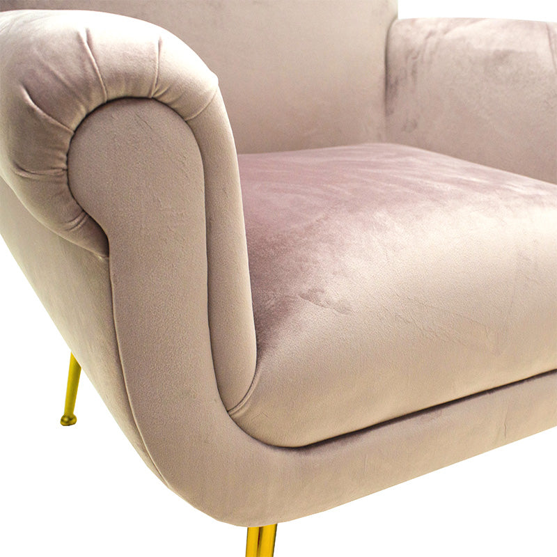 Armchair Macel pakoworld velvet rotten apple-golden 79x71x89cm