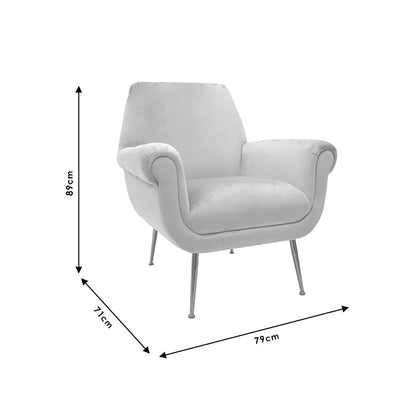 Armchair Macel pakoworld velvet rotten apple-golden 79x71x89cm