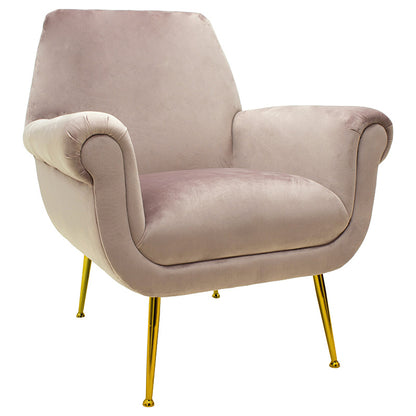 Armchair Macel pakoworld velvet rotten apple-golden 79x71x89cm