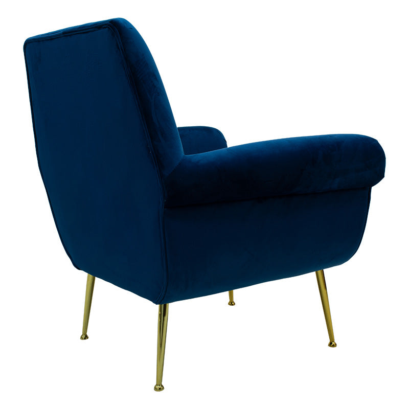 Armchair Macel pakoworld velvet blue-golden 79x71x89cm