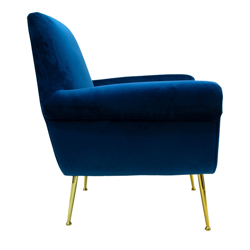 Armchair Macel pakoworld velvet blue-golden 79x71x89cm