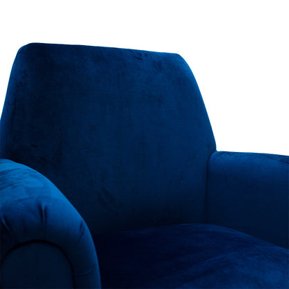 Armchair Macel pakoworld velvet blue-golden 79x71x89cm