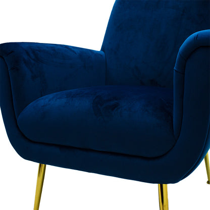 Armchair Macel pakoworld velvet blue-golden 79x71x89cm