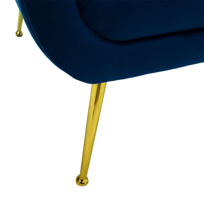 Armchair Macel pakoworld velvet blue-golden 79x71x89cm