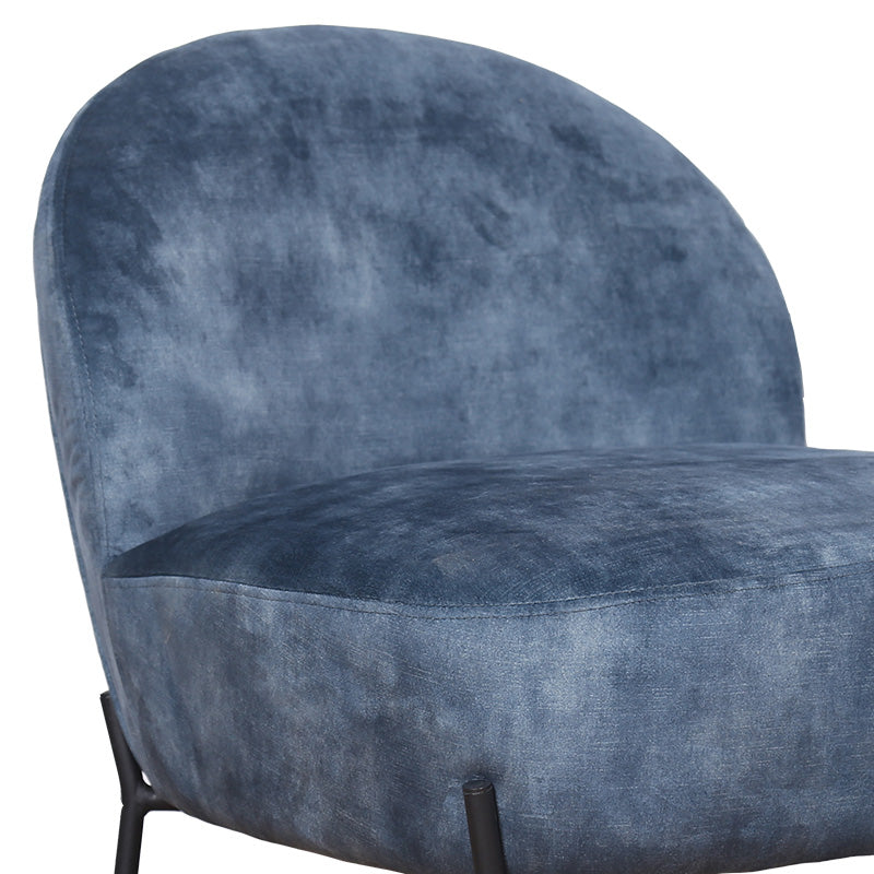 Poet pakoworld armchair velvet in blue antique-black color 54,5x65,5x66cm