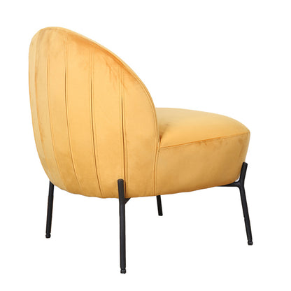 Armchair Poet pakoworld velvet in yellow-black color 54,5x65,5x66cm