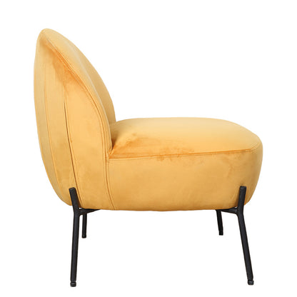 Armchair Poet pakoworld velvet in yellow-black color 54,5x65,5x66cm