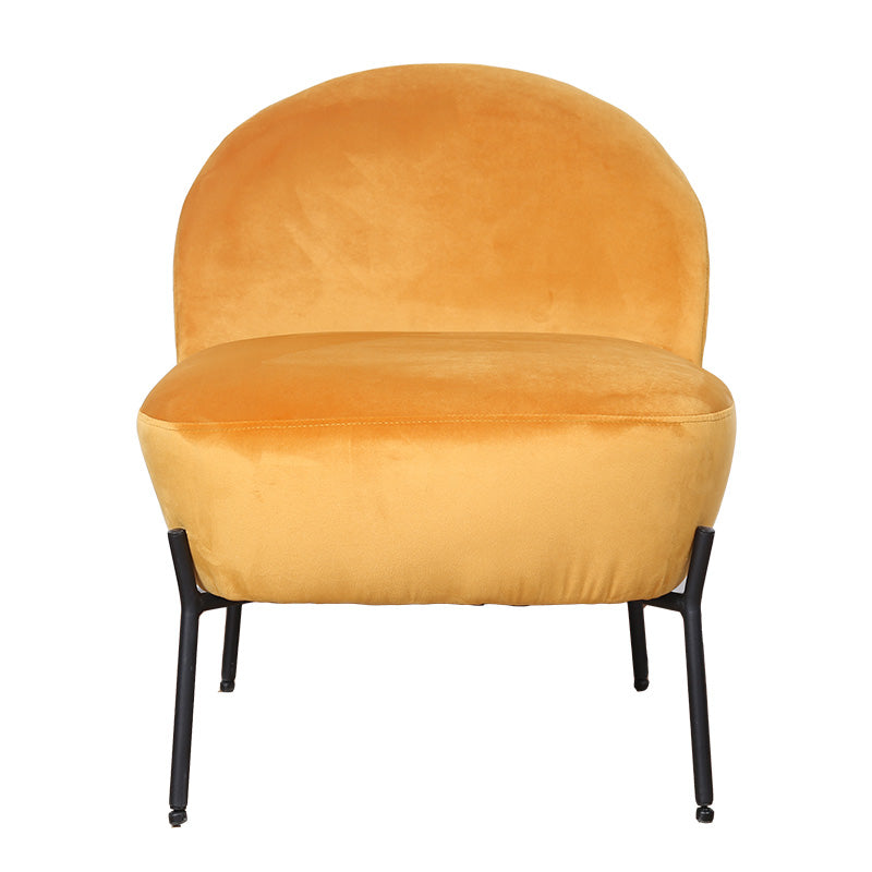 Armchair Poet pakoworld velvet in yellow-black color 54,5x65,5x66cm