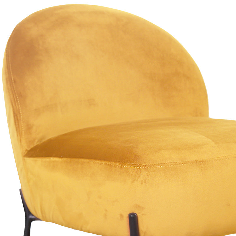 Armchair Poet pakoworld velvet in yellow-black color 54,5x65,5x66cm