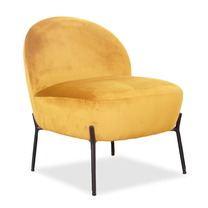 Armchair Poet pakoworld velvet in yellow-black color 54,5x65,5x66cm