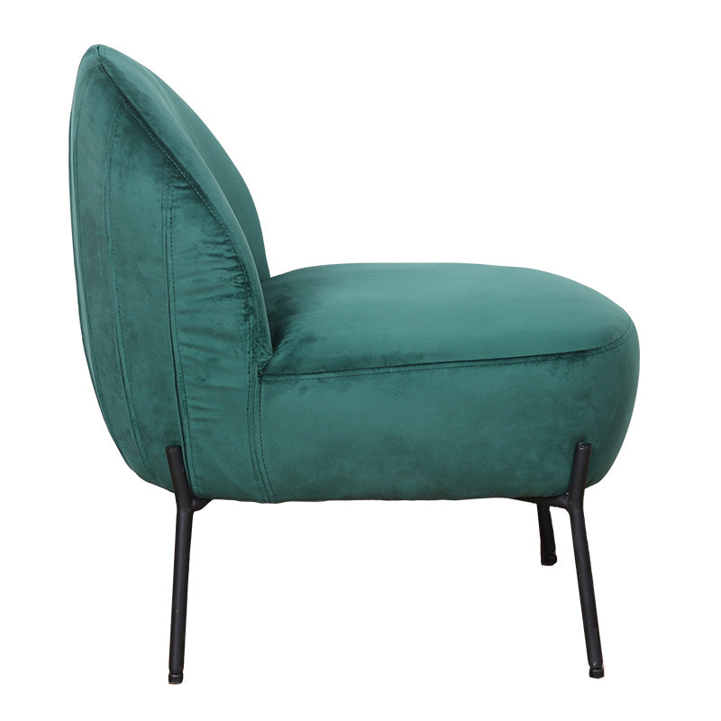 Armchair Poet pakoworld velvet dark green-black color 54,5x65,5x66cm