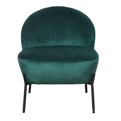 Armchair Poet pakoworld velvet dark green-black color 54,5x65,5x66cm