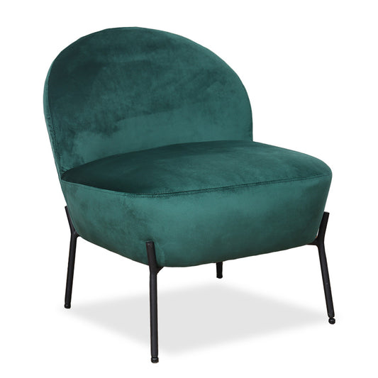 Armchair Poet pakoworld velvet dark green-black color 54,5x65,5x66cm