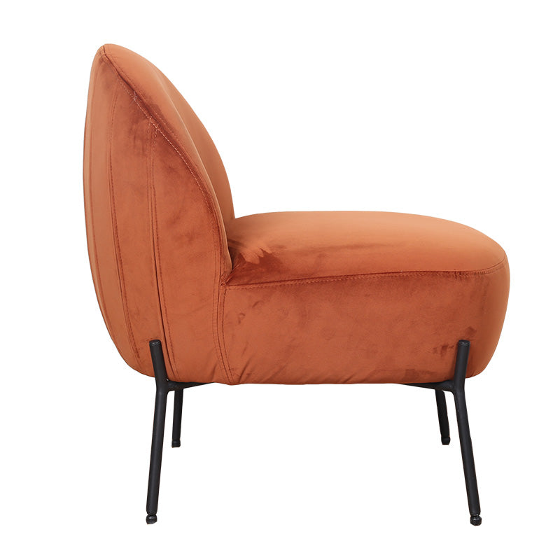 Poet pakoworld armchair with velvet fabric in brick color 54,5x65,5x66cm