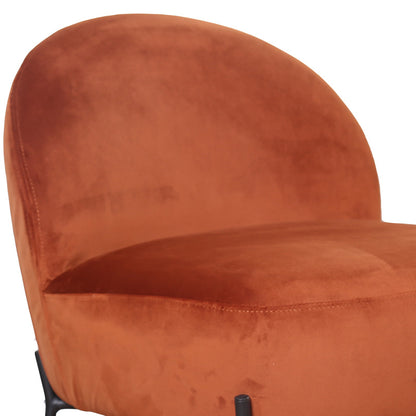 Poet pakoworld armchair with velvet fabric in brick color 54,5x65,5x66cm