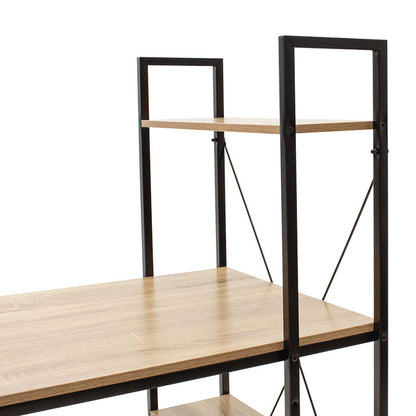 Office tableRamon pakoworld reversible modern oak color with black metal frame 122x64x120cm