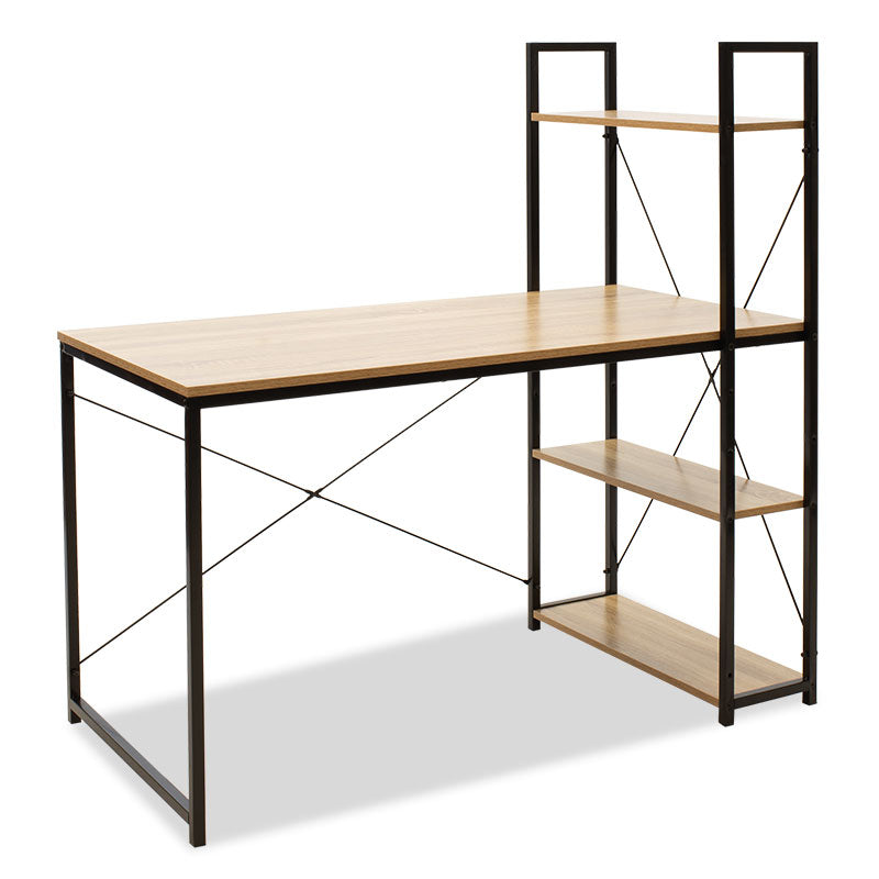 Office tableRamon pakoworld reversible modern oak color with black metal frame 122x64x120cm