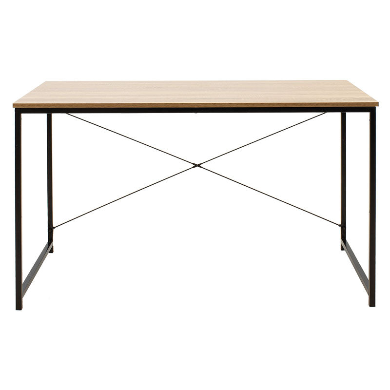 Work table Ramon pakoworld modern oak color with black metal frame 120x60.5x70cm