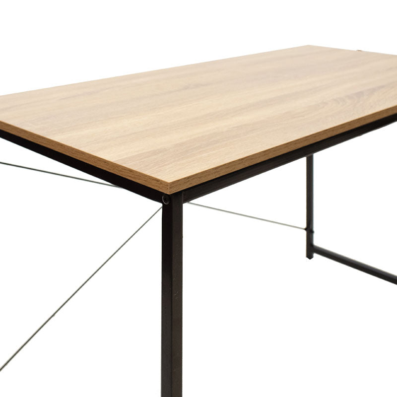 Work table Ramon pakoworld modern oak color with black metal frame 120x60.5x70cm