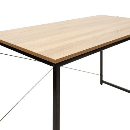 Work table Ramon pakoworld modern oak color with black metal frame 120x60.5x70cm
