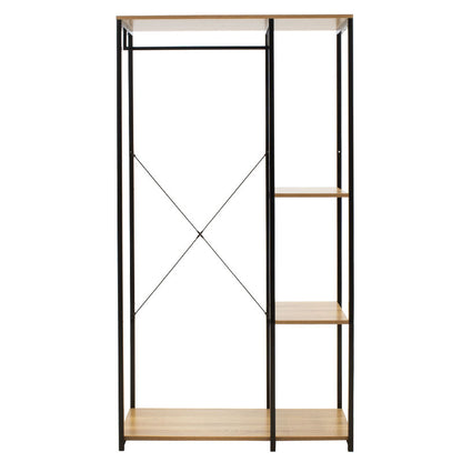 Entrance unit-Closet Ramon pakoworld modern oak color with black metal frame 90,5x41x167cm