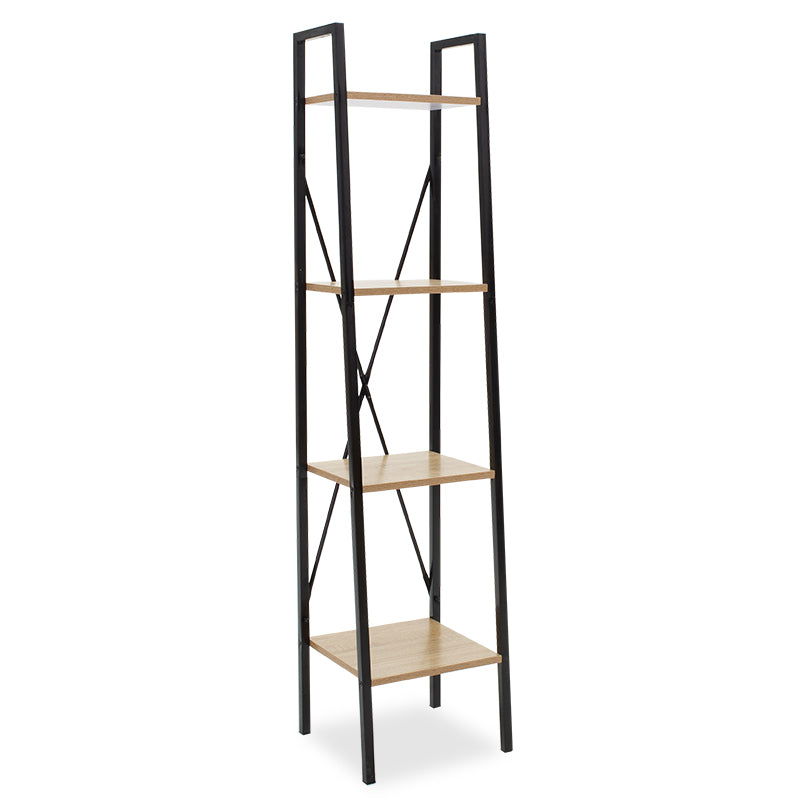 Bookcase Ramon pakoworld natural-black 34x32,5x148cm